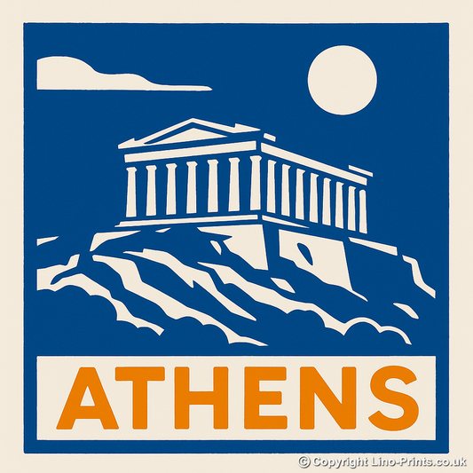 Cities Linoprint-Style Art (c244)