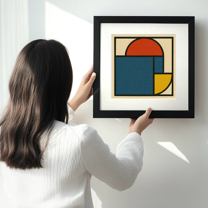 Bauhaus Design Linoprint-Style Art (c428)
