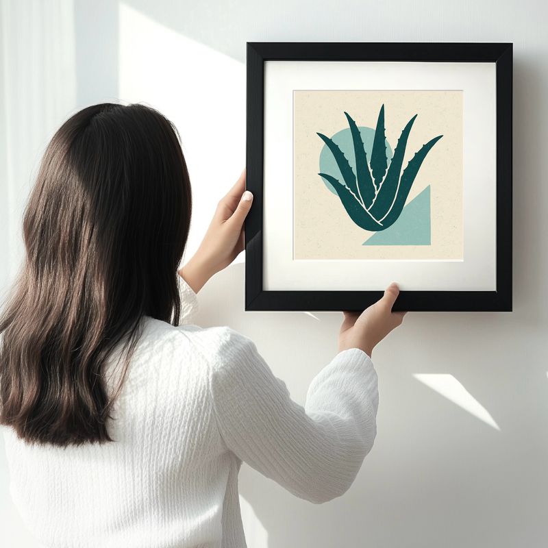 Flowers and Plants Linoprint-Style Art (c533)