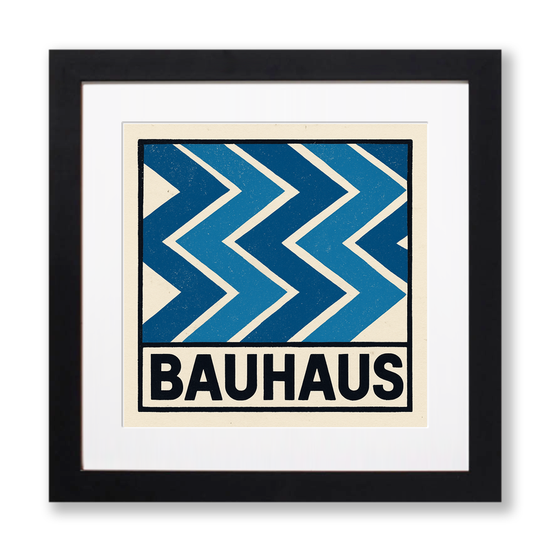 Bauhaus Design Linoprint-Style Art (c405)