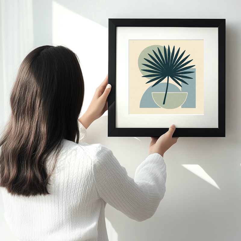 Flowers and Plants Linoprint-Style Art (c498)