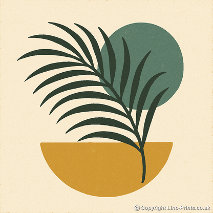 Flowers and Plants Linoprint-Style Art (c508)
