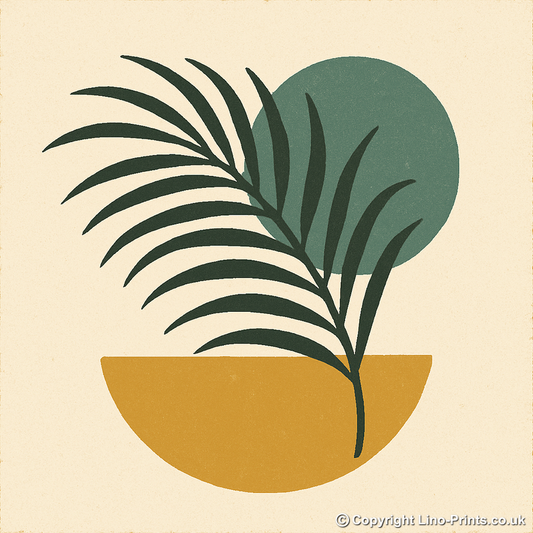Flowers and Plants Linoprint-Style Art (c508)