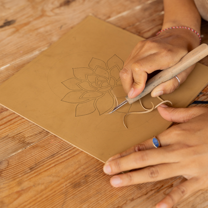 Flowers and Plants Linoprint-Style Art (c519)