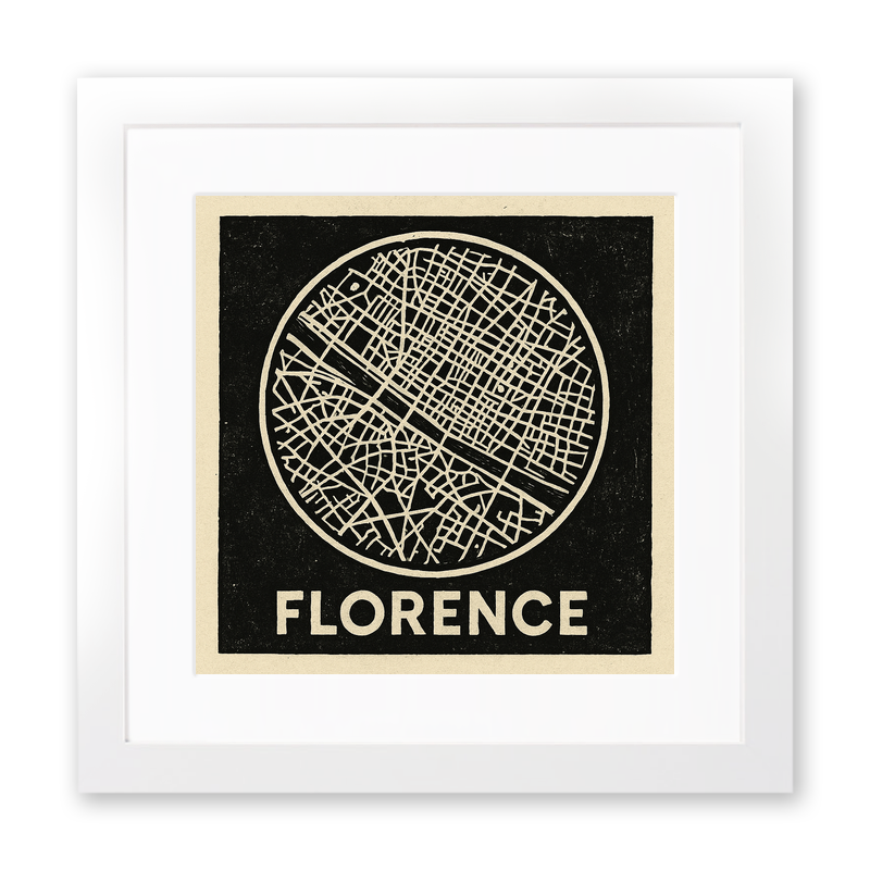 Maps Linoprint-Style Art (c24)