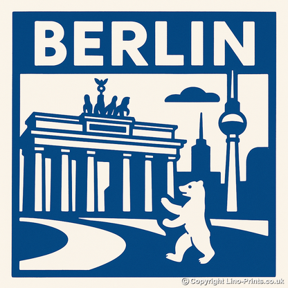 Cities Linoprint-Style Art (c234)