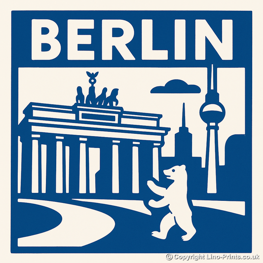 Cities Linoprint-Style Art (c234)