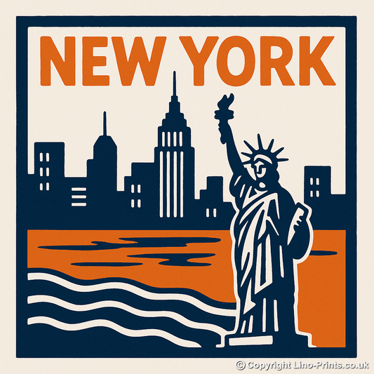 Cities Linoprint-Style Art (c131)