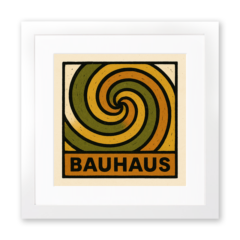 Bauhaus Design Linoprint-Style Art (c418)