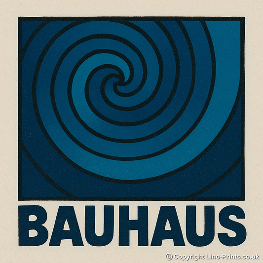 Bauhaus Design Linoprint-Style Art (c432)