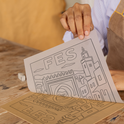 Cities Linoprint-Style Art (c197)