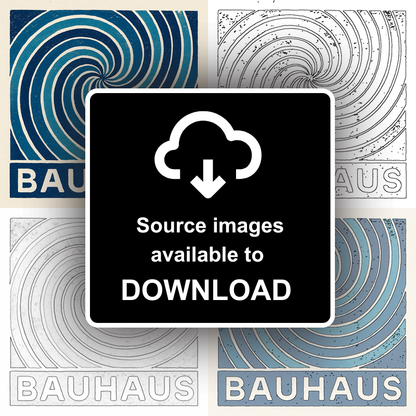 Bauhaus Design Linoprint-Style Art (c440)