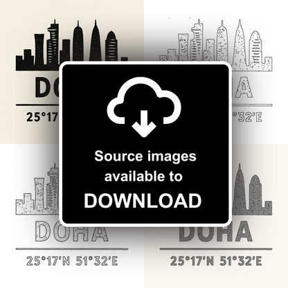 Place Coordinates Linoprint-Style Art (c288)