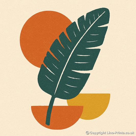 Flowers and Plants Linoprint-Style Art (c510)