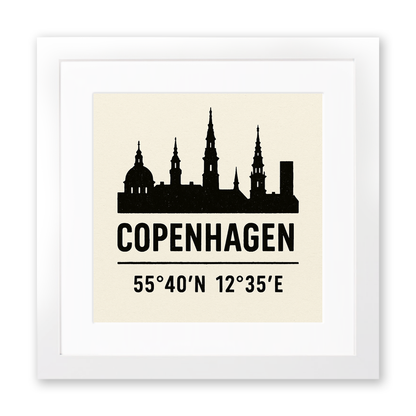 Place Coordinates Linoprint-Style Art (c298)