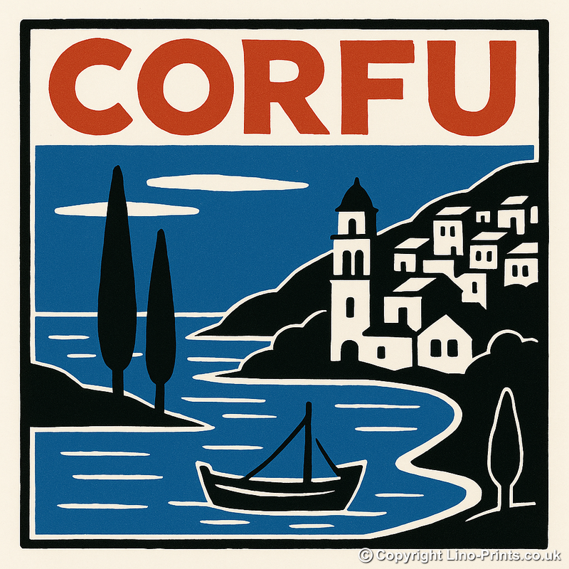 Cities Linoprint-Style Art (c208)