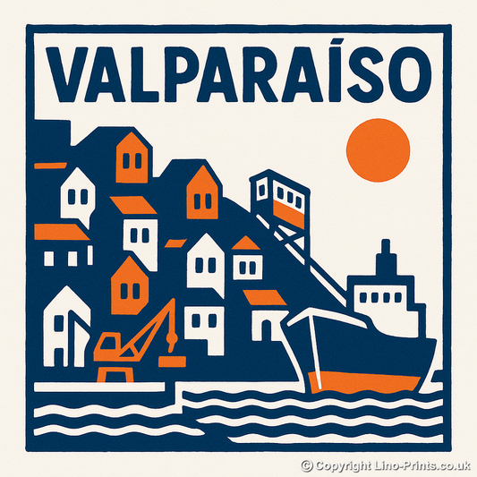 Cities Linoprint-Style Art (c64)