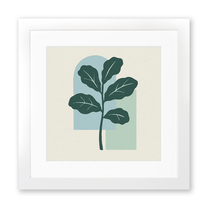 Flowers and Plants Linoprint-Style Art (c506)