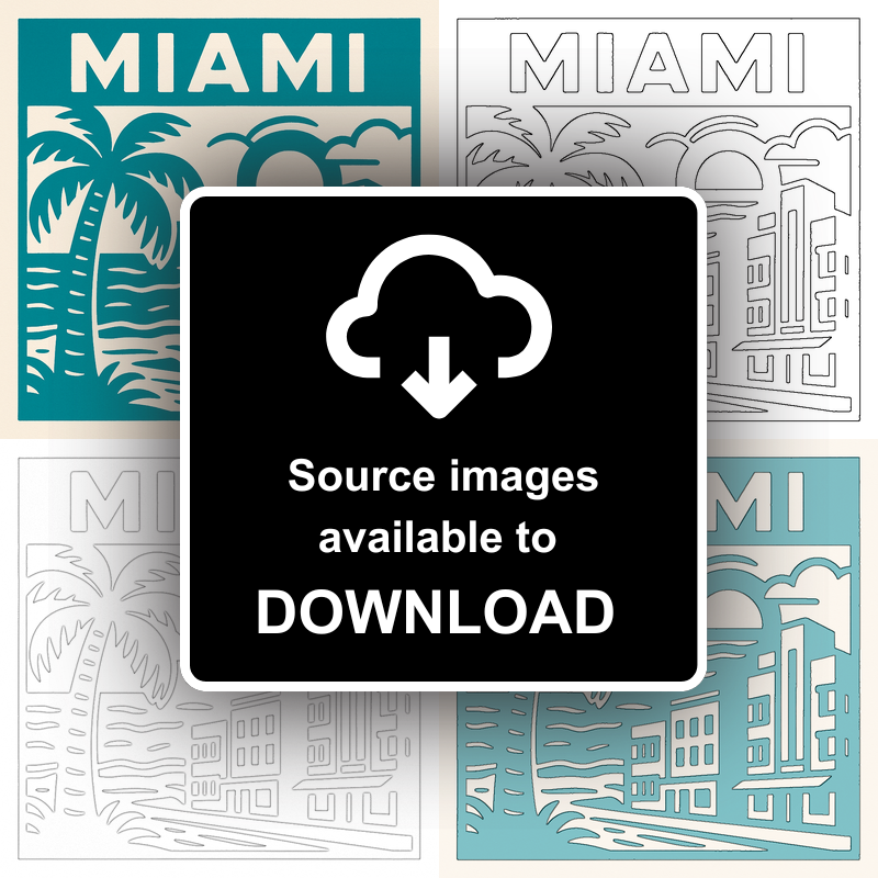 Cities Linoprint-Style Art (c145)