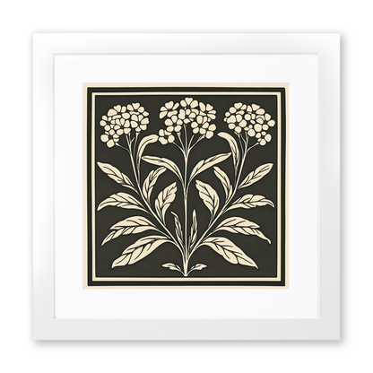 Verbena Linoprint-Style Art (1751-1)
