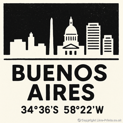 Place Coordinates Linoprint-Style Art (c281)