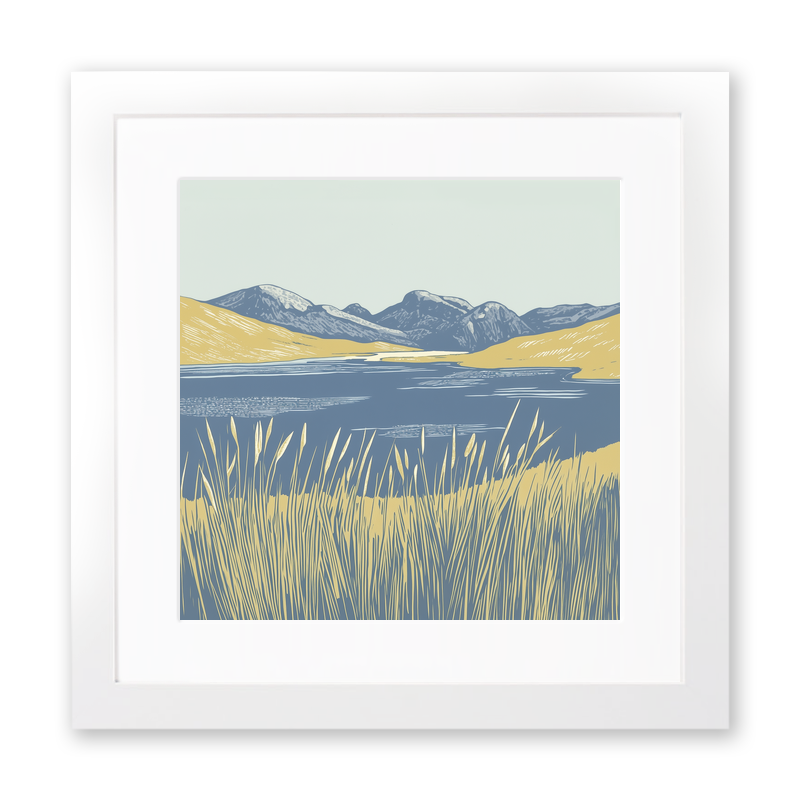 Angle Tarn Pikes view Linoprint-Style Art (2357-4)