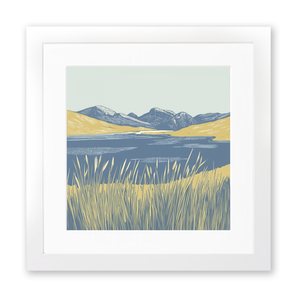 Angle Tarn Pikes view Linoprint-Style Art (2357-4)