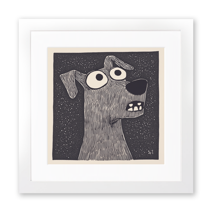 Airedale Terrier Linoprint-Style Art (1395-1)