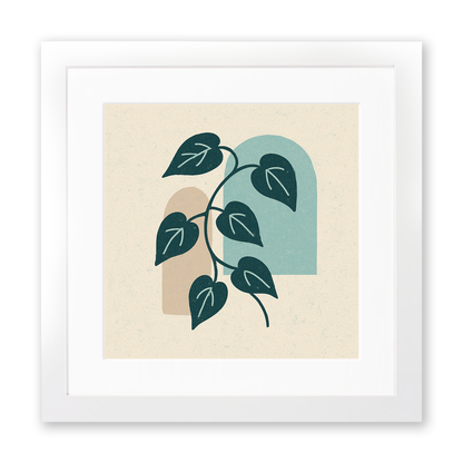 Flowers and Plants Linoprint-Style Art (c516)