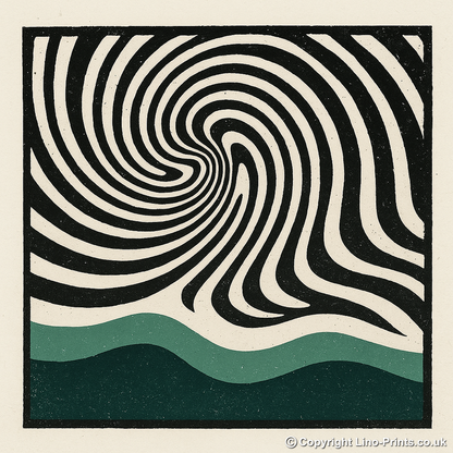 Bauhaus Design Linoprint-Style Art (c416)