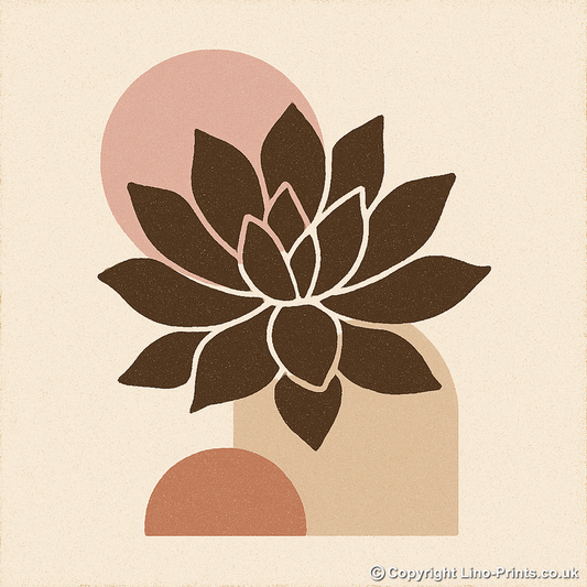 Flowers and Plants Linoprint-Style Art (c497)