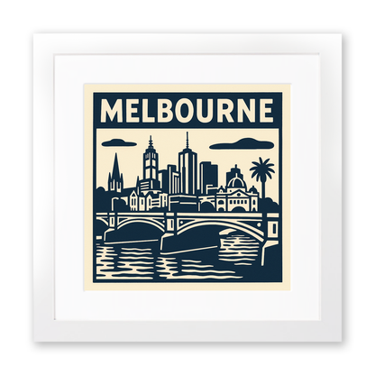 Cities Linoprint-Style Art (c147)