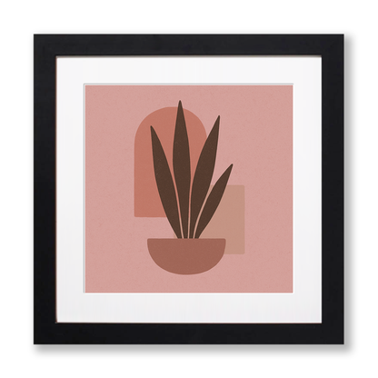 Flowers and Plants Linoprint-Style Art (c517)