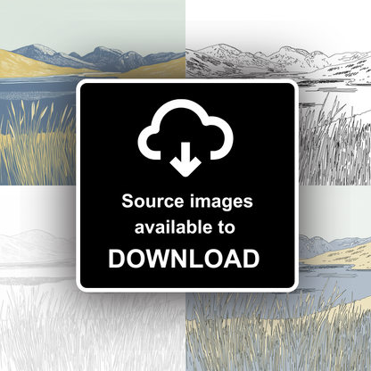 Angle Tarn Pikes view Linoprint-Style Art (2357-4)