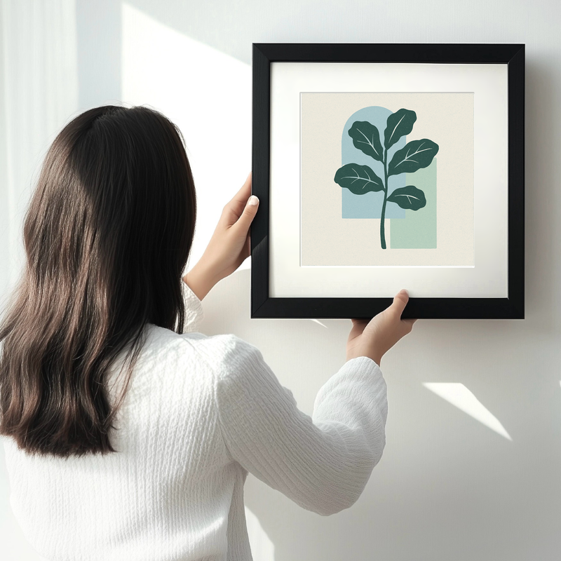 Flowers and Plants Linoprint-Style Art (c506)
