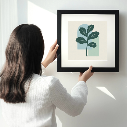 Flowers and Plants Linoprint-Style Art (c506)