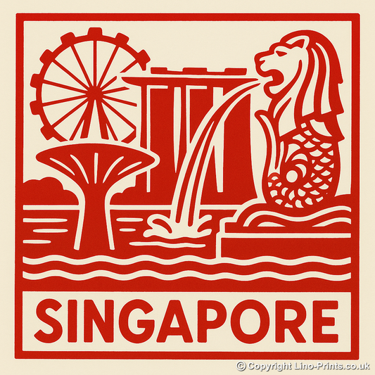 Cities Linoprint-Style Art (c87)