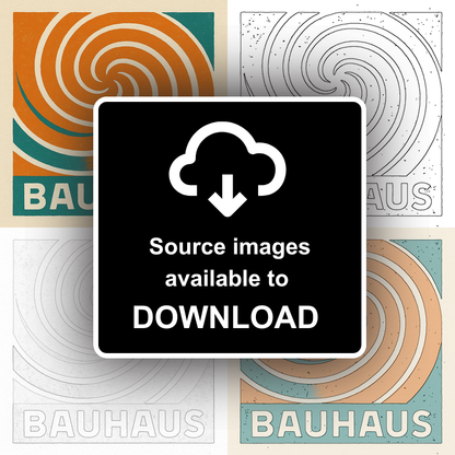 Bauhaus Design Linoprint-Style Art (c426)
