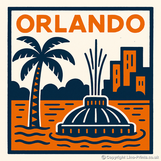 Cities Linoprint-Style Art (c127)