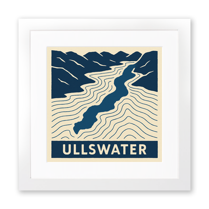 Lakes and Waters Linoprint-Style Art (c397)