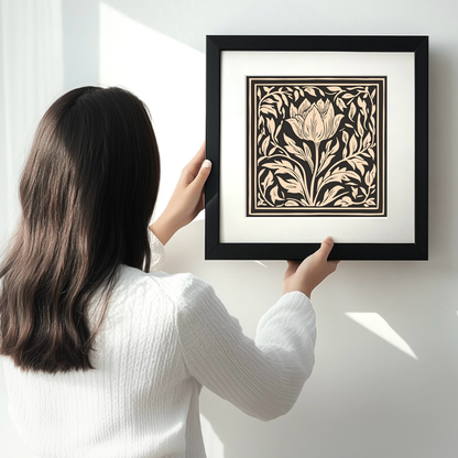 Tulip Linoprint-Style Art (1750-1)