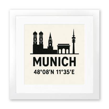 Place Coordinates Linoprint-Style Art (c254)