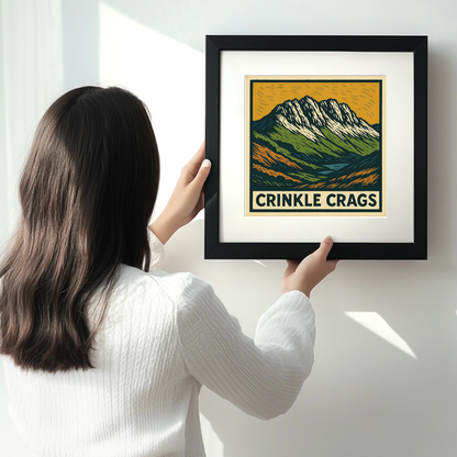Mountains Linoprint-Style Art (c382)