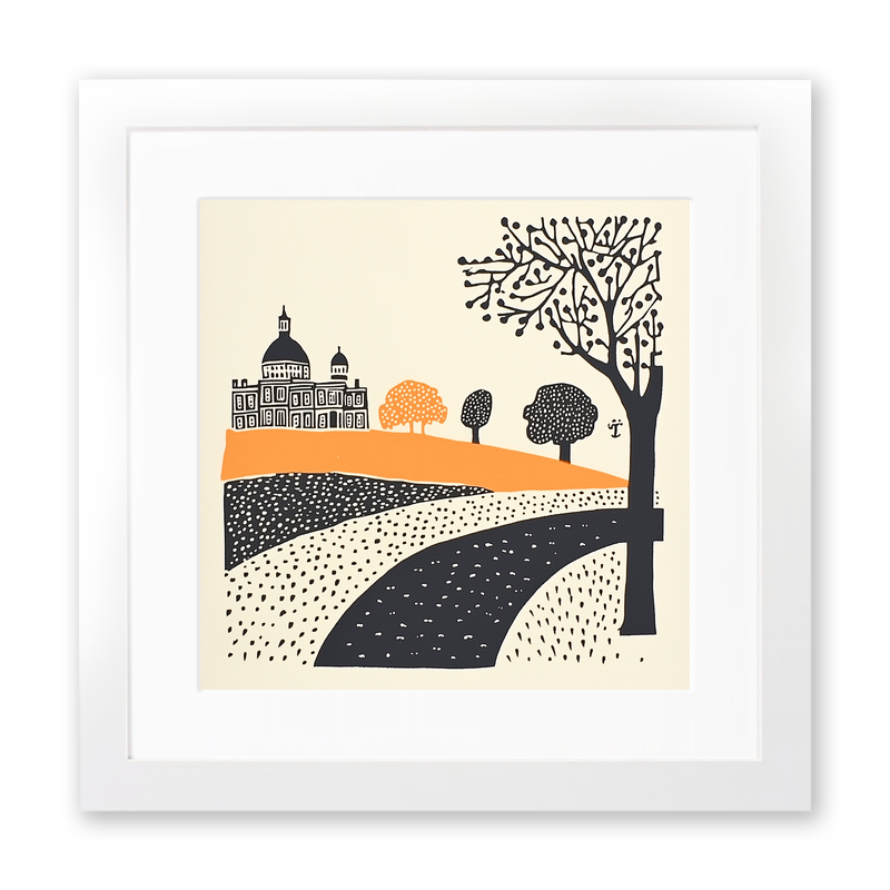 Oxford Radcliffe Camera Linoprint-Style Art (185-2)