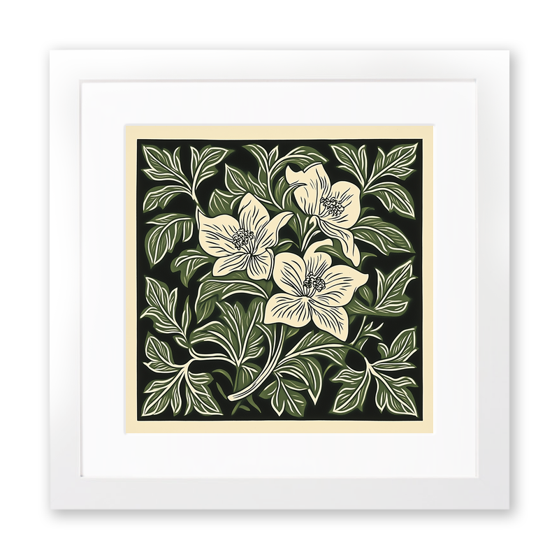 Trillium Linoprint-Style Art (1749-1)