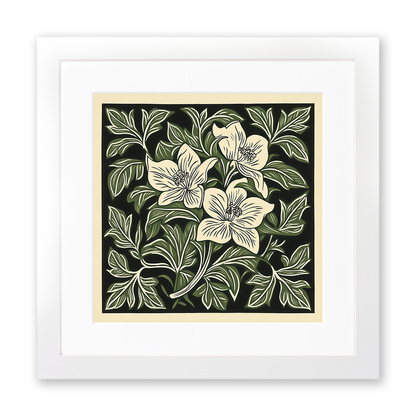 Trillium Linoprint-Style Art (1749-1)
