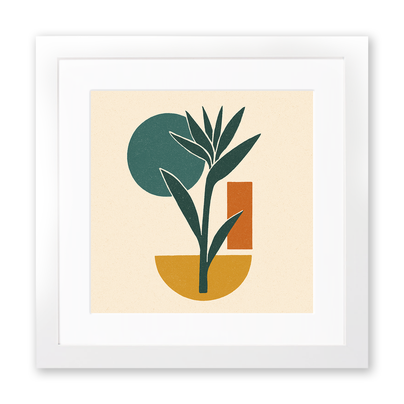 Flowers and Plants Linoprint-Style Art (c524)