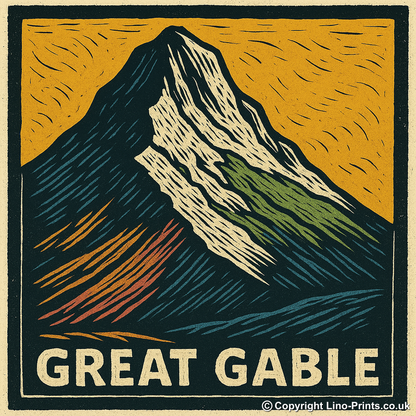 Mountains Linoprint-Style Art (c395)