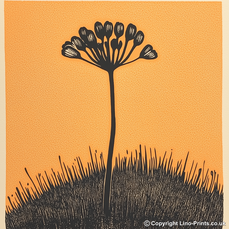 Agapanthus Linoprint-Style Art (1560-1)