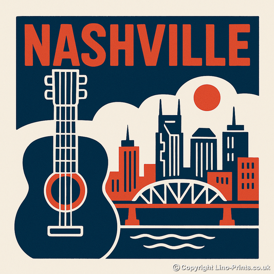 Cities Linoprint-Style Art (c134)